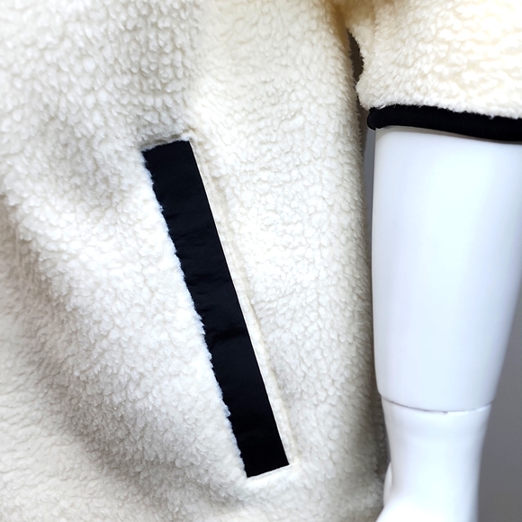 ÑHURLEY SHERPA (FAUX LAMB LOOK ALIKE) WARM SOFT SWEATER, BLACK & CREAM COLOR - Picture 6 of 12